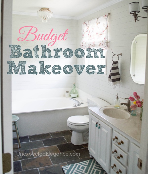 Completed Bathroom Budget Makeover and a Sparkly Light!