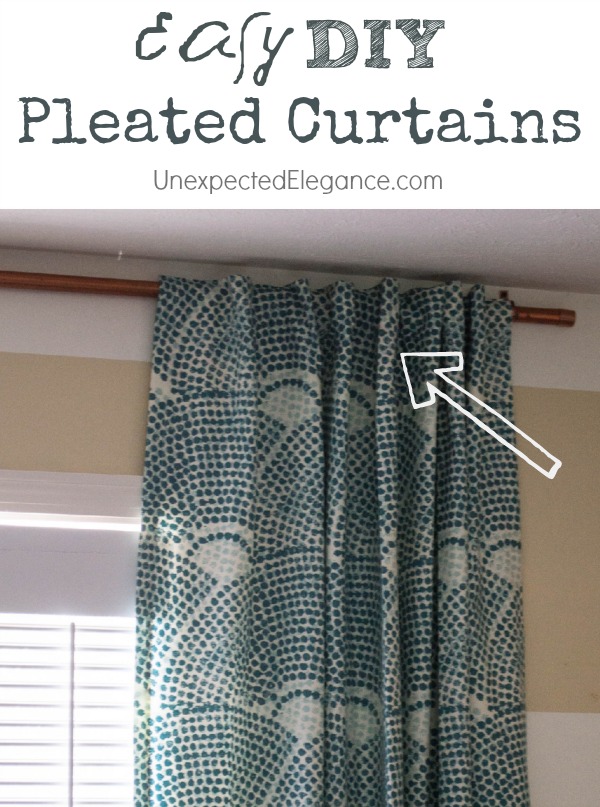 Lazy DIYer's Guide for: How to make EASY Pleated Curtains - Unexpected ...